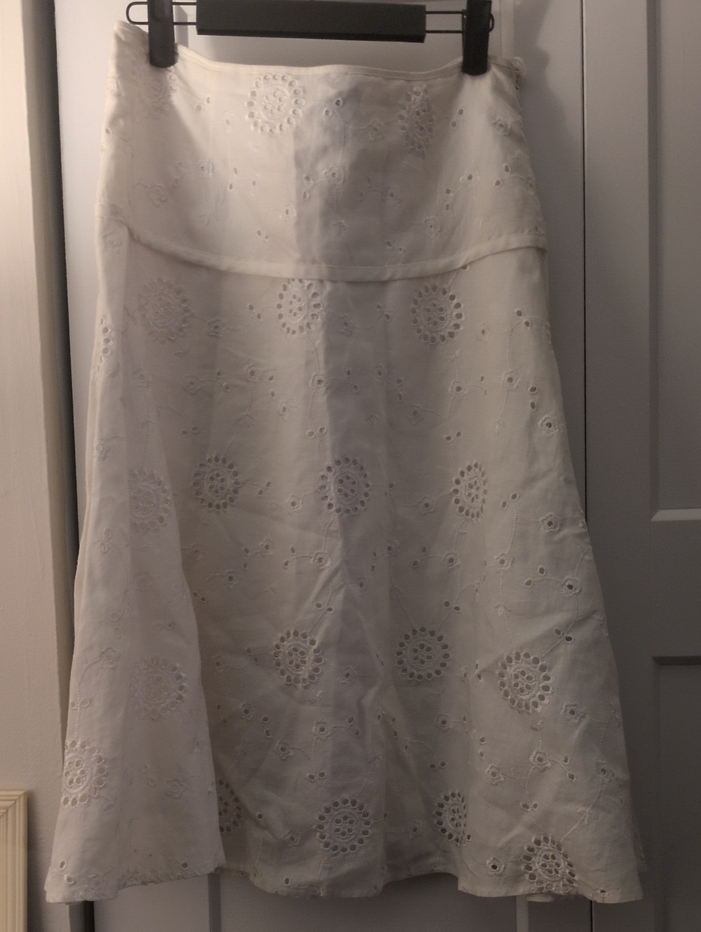 Carole Little White Eyelet A-Line Skirt